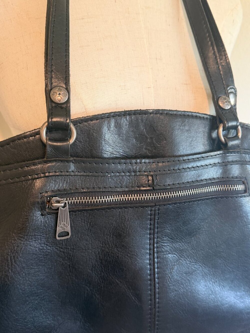 Patricia Nash Black Leather Poppy Satchel Heritage Collection - Picture 3 of 12